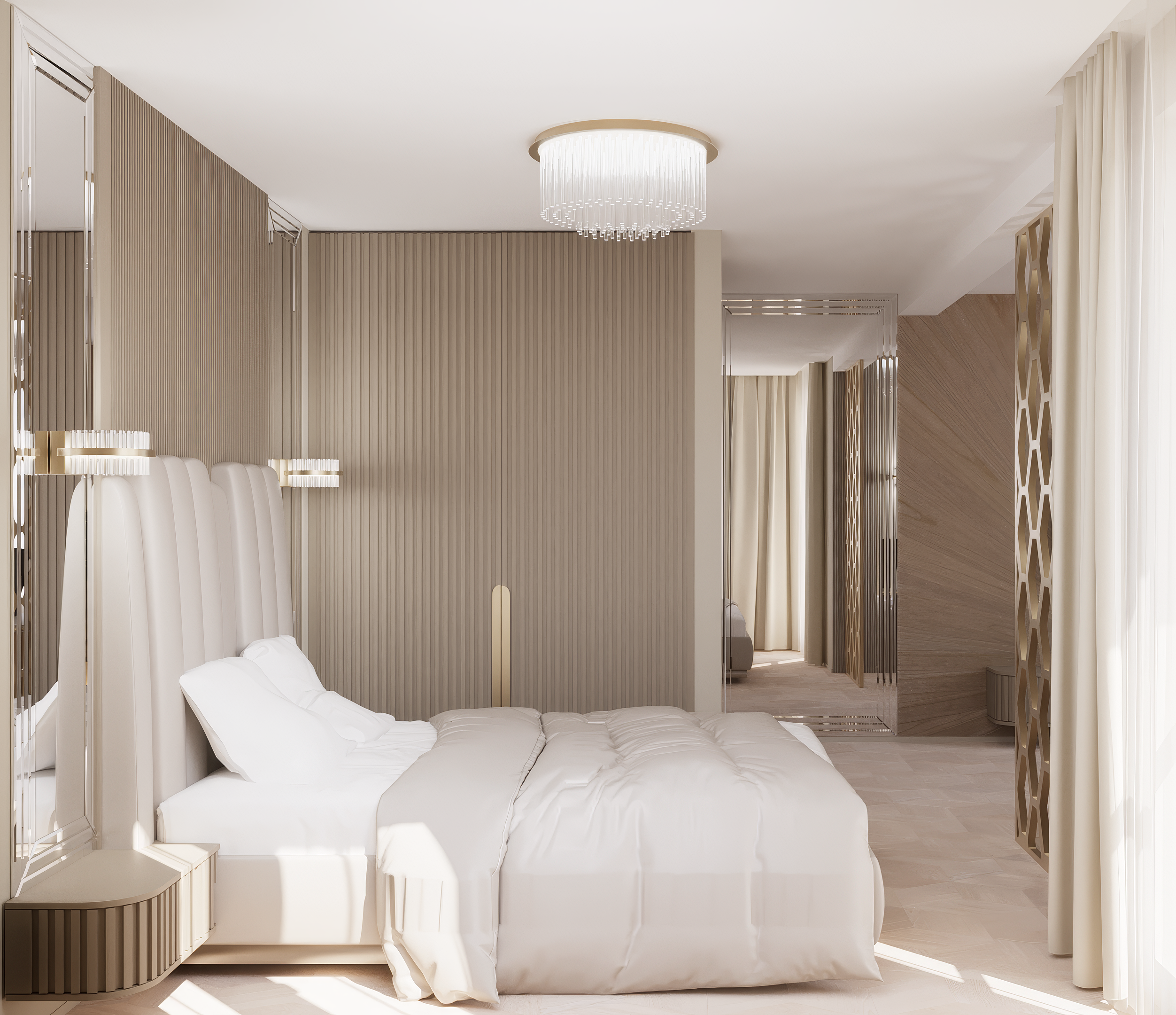 Квартира на Беды Спальня-кабинет